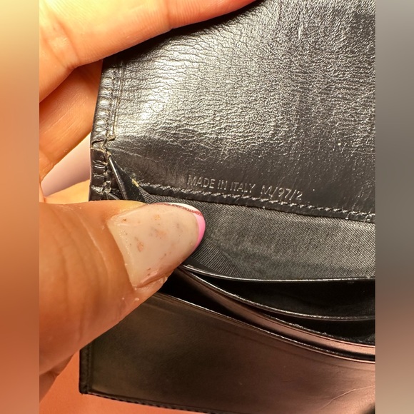 CELINE- Long Bifold Wallet Black and Gold Vintage Leather Coin Card - Picture 16 of 16